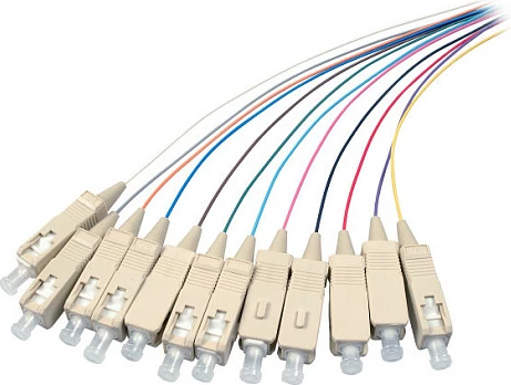 Kabllo fibër optike EFB Elektronik SC OM4 50/125µm, 2m, 12 pigtail, shumëngjyrëshe