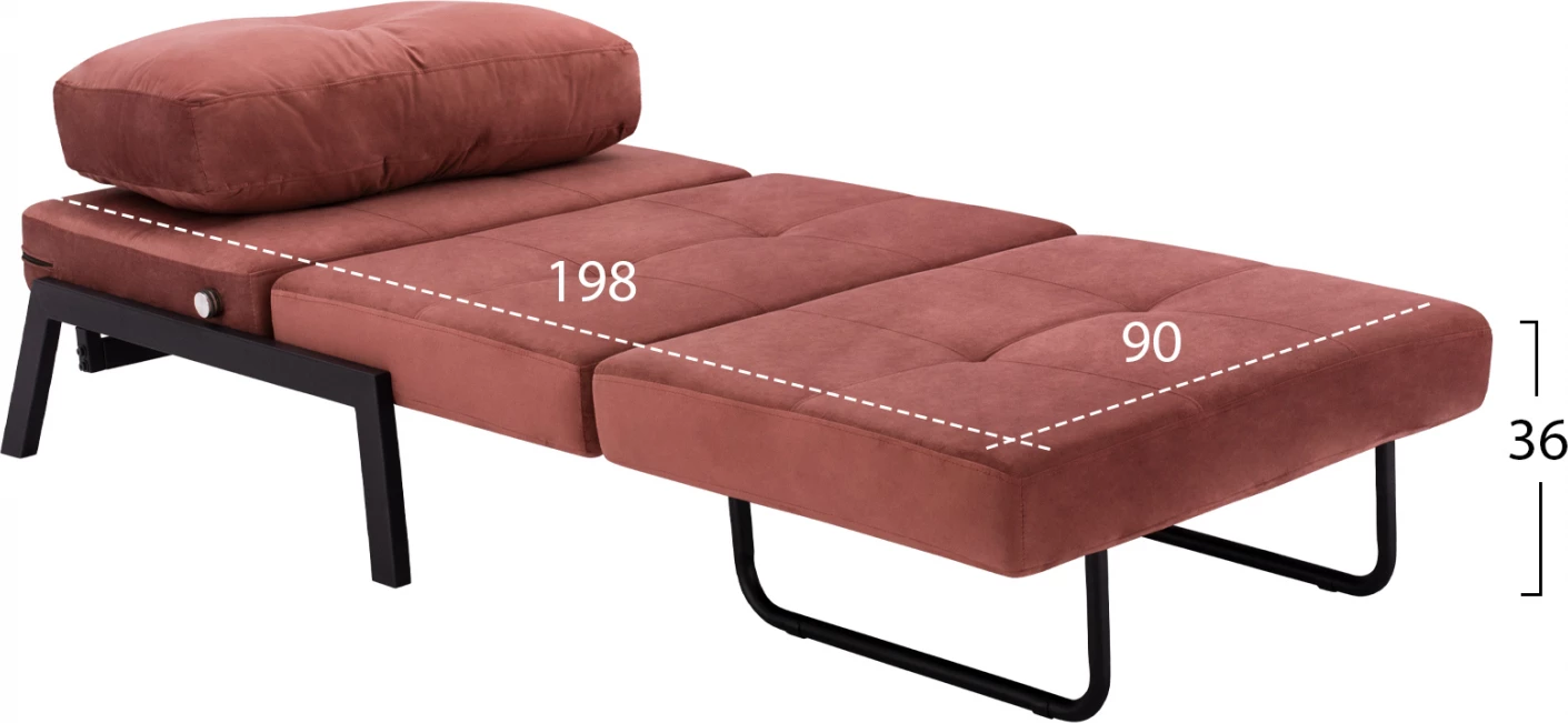 Karrige-shtrat CONSTANCE, kadife rozë e zbehtë, FH3078.12, 95x92x66 cm