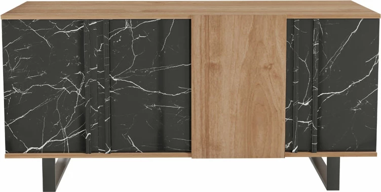 Bufe Amanda, ngjyrë arre-e zezë, 160x40x78.5cm