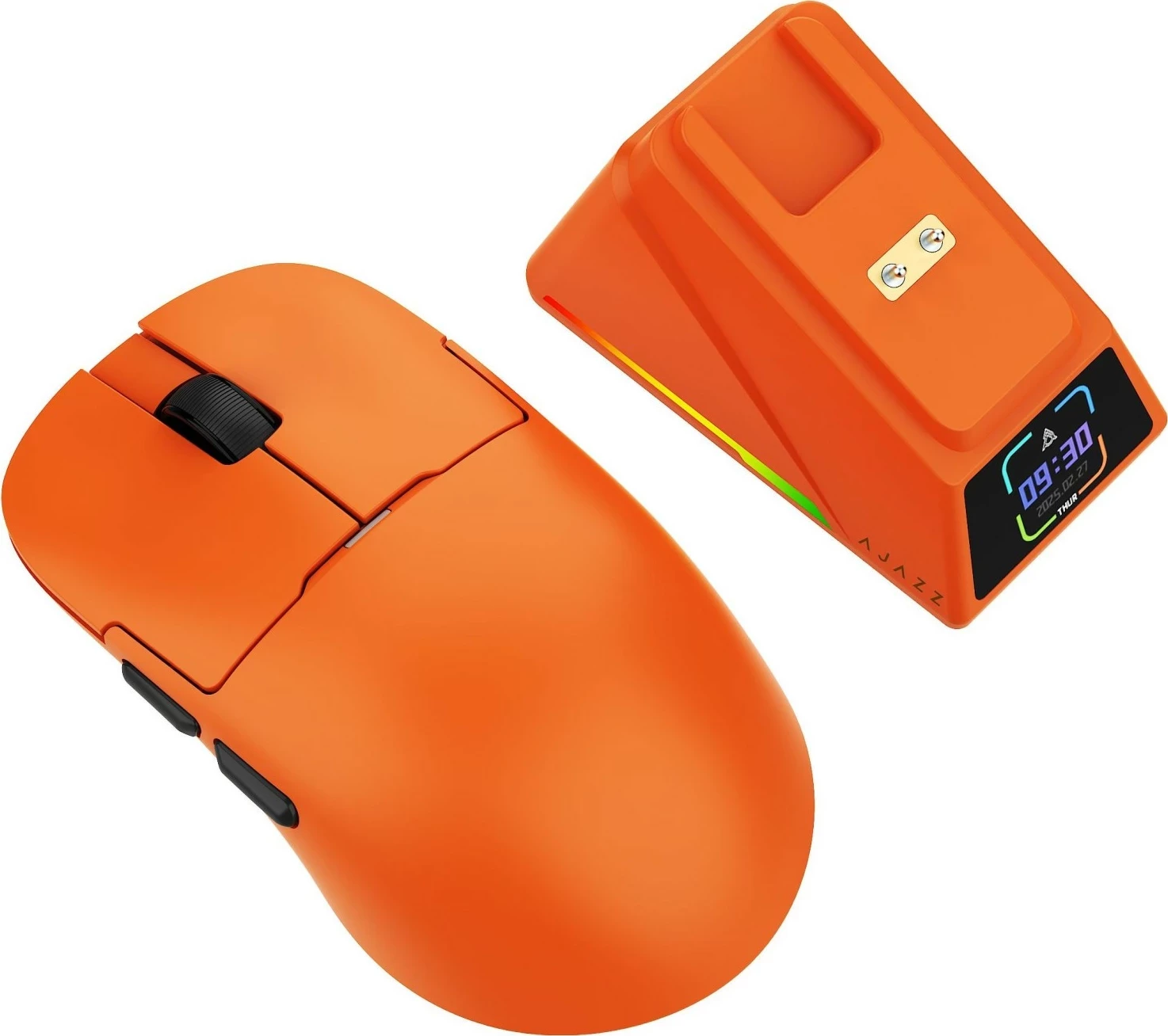 Maus Ajazz AJ159 APEX, wireless/USB-C, 8K polling, sensor PAW3950, me dock karikimi, portokalli