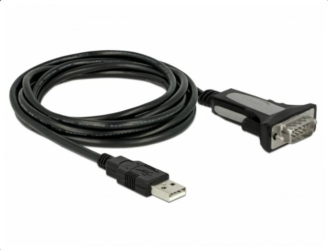 Kabëll USB në serial DeLOCK 65962, 3m, Type-A në DB-9, zi