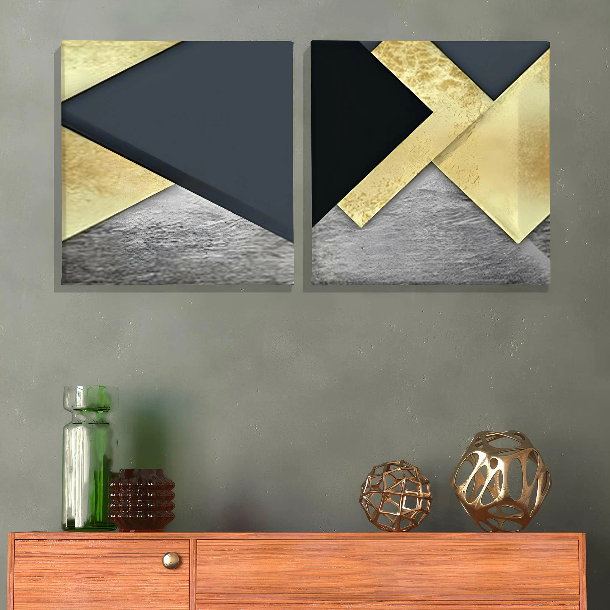 Pikturë dekorative në kanavacë (2 copë), Wallity, ASR_CNV2-11, 40x40