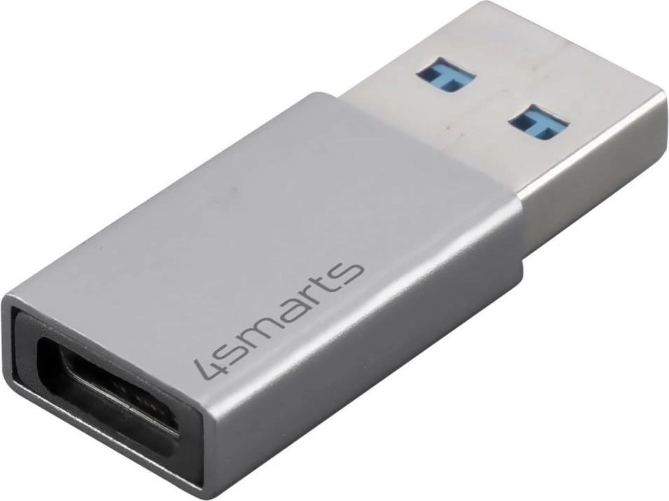 Adapter USB 4smarts 540275, USB Type-A në USB Type-C, Gri