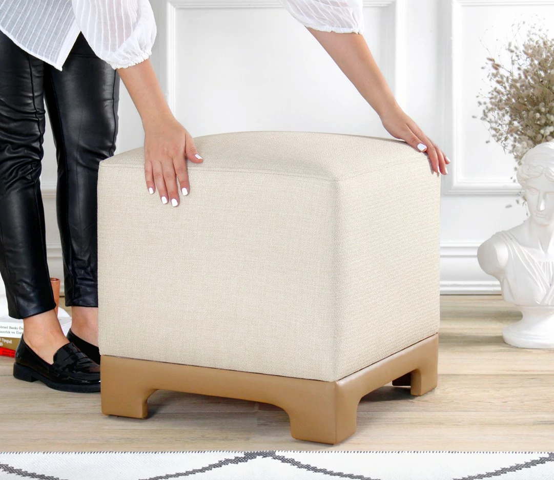 Puf Atelier del Sofa, Lenover, krem-bezhë