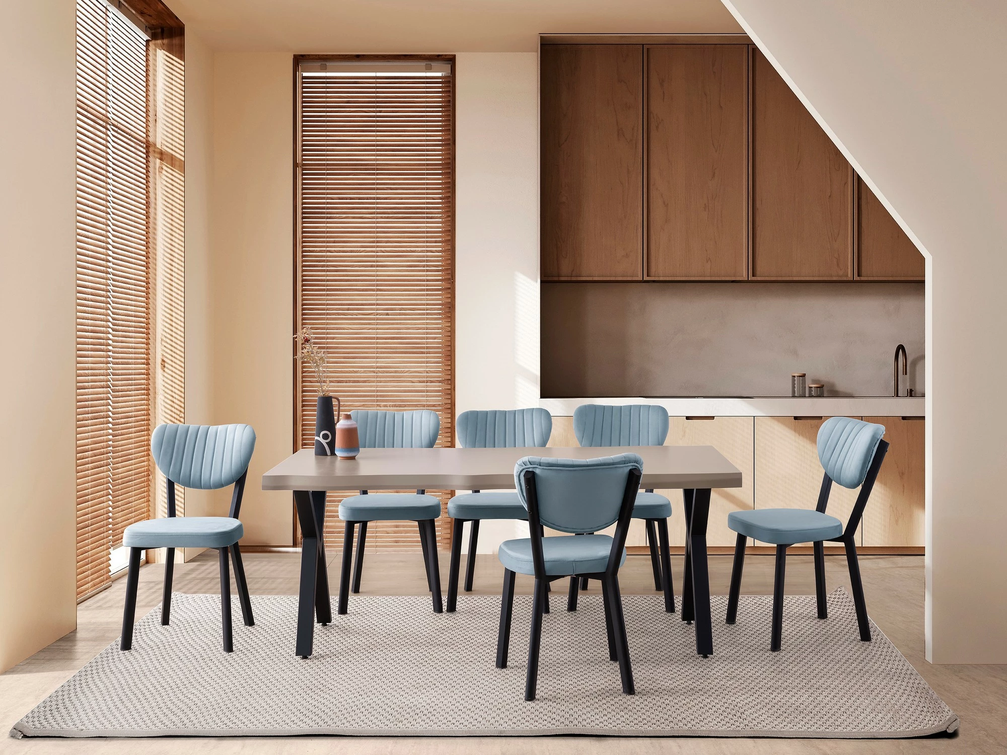Tavolinë ngrënieje Skye Decor, ngjyrë mocha e çelët, Gala - 3021