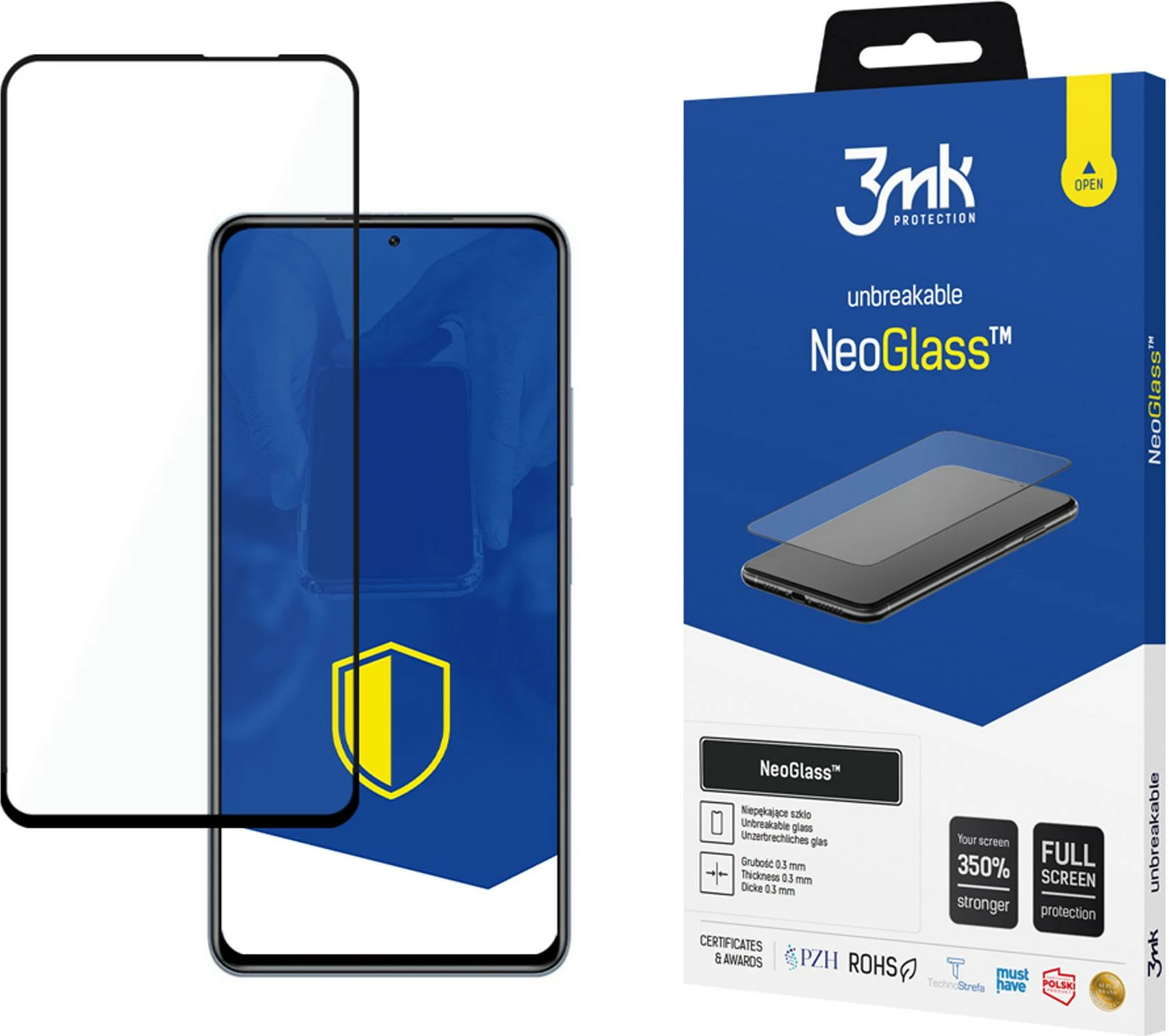 Xham mbrojtës kompozit 3mk NeoGlass për Xiaomi Redmi Note 10 Pro / Note 10 Pro Max, i zi, 1 copë