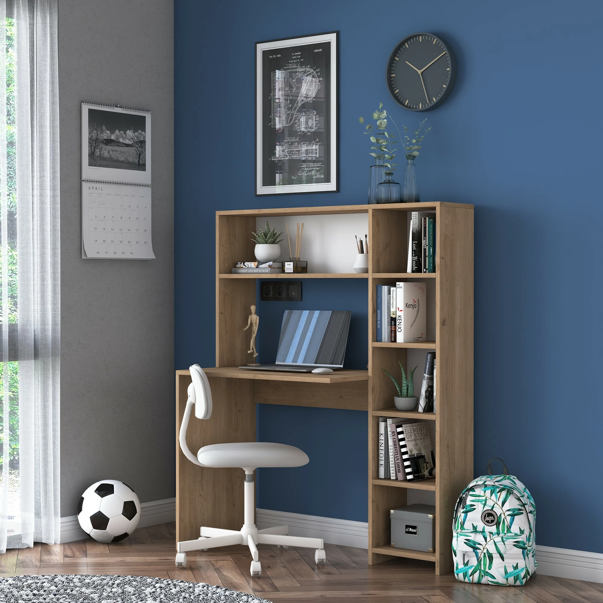 Tavolinë studimi Hanah Home, HA104 - 2025, ngjyrë lisi