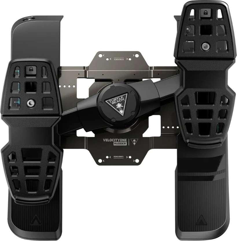 Pedale rudder Turtle Beach VelocityOne Rudder për PC dhe Xbox, USB-C, Hall sensor, frena diferenciale, të zeza