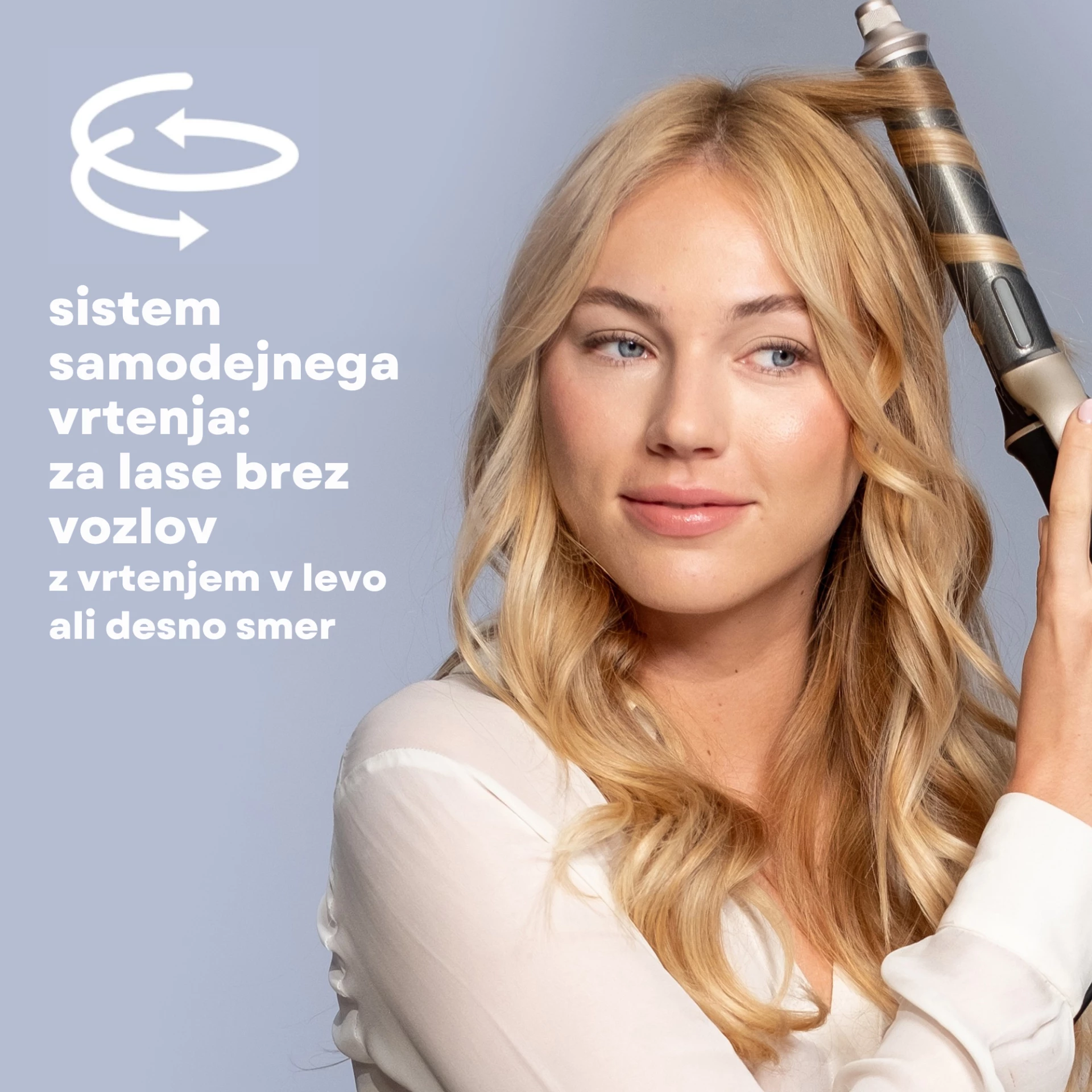 Hekur për kaçurrela Revamp Auto Revolve Soft Curler CL-3000 32mm, cilindër 15cm, jonizim, rrotullim automatik, me dorezë termike, e zezë/argjend
