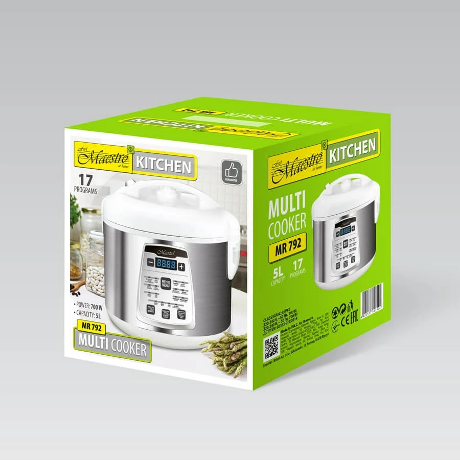 Multicooker Maestro MR-792, 5L, 17 programe, 700 W, çelik inox