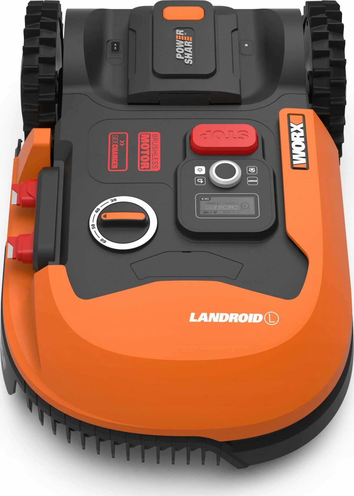 Robot kositës bari Worx Landroid L800 WR148E, 1000 m², 20V 2Ah, WiFi/Bluetooth, portokalli/zi
