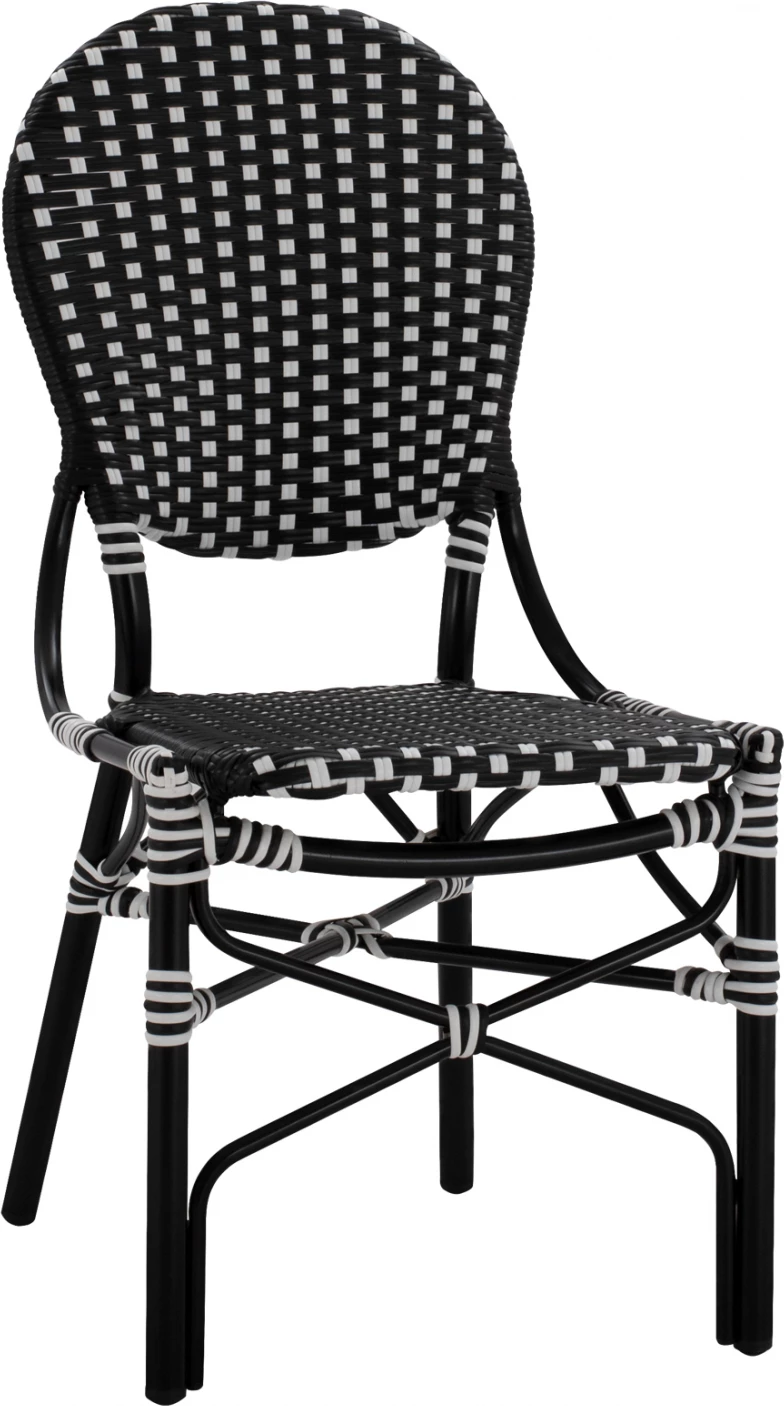 Karrige alumini pamje bambuje me thurje bardhë e zi FH5792.02 46x60x96 cm