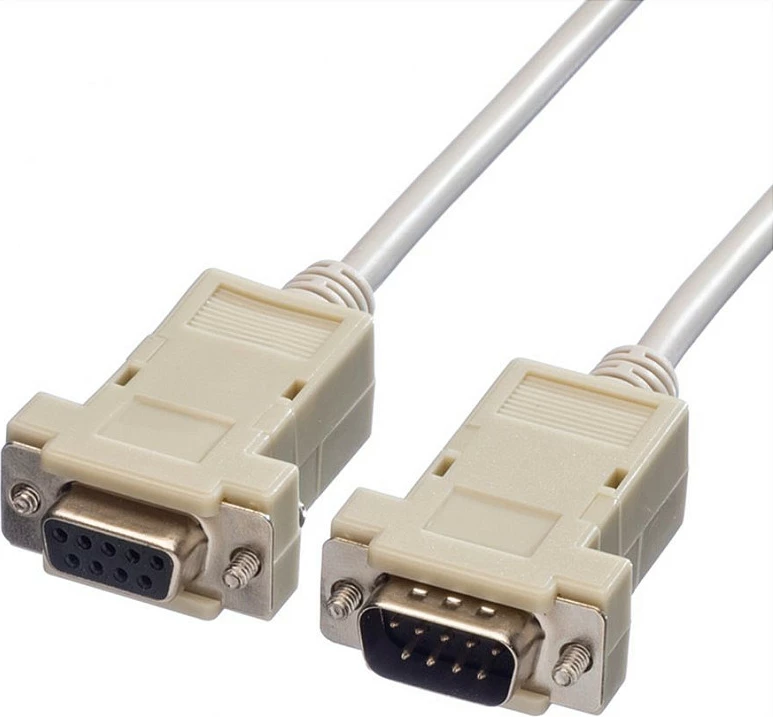 Kabllo RS232 VALUE DB9ST/BU, DB-9 mashkull-femër, 1.8 m, bezhë