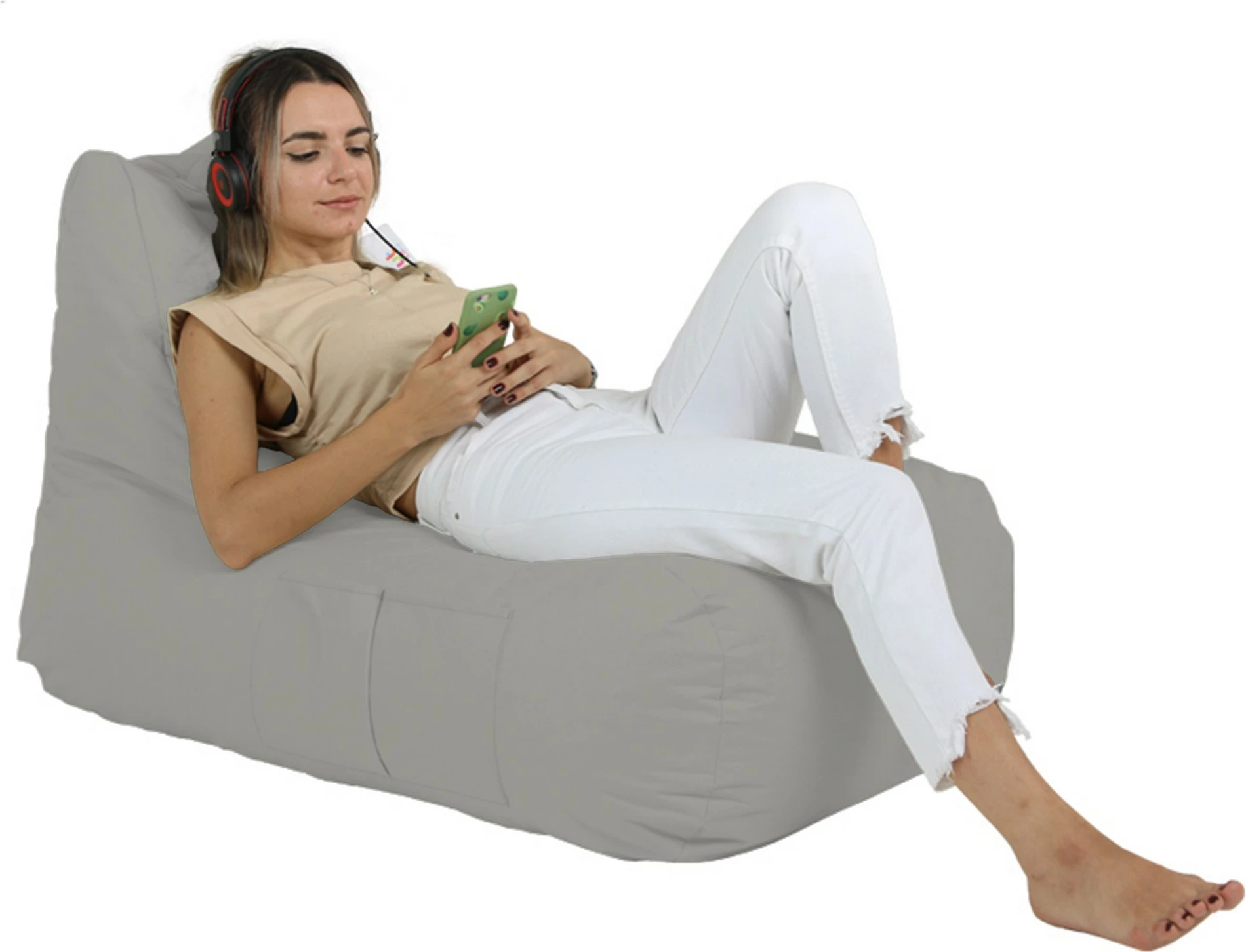 Qese ulëse për kopsht, ngjyrë fume, Atelier del Sofa, Trendy Comfort Bed Pouf