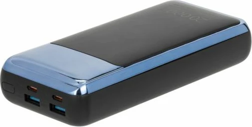 Powerbank Rivacase VA1075 20000mAh 45W QC3.0/PD me LCD, e zezë