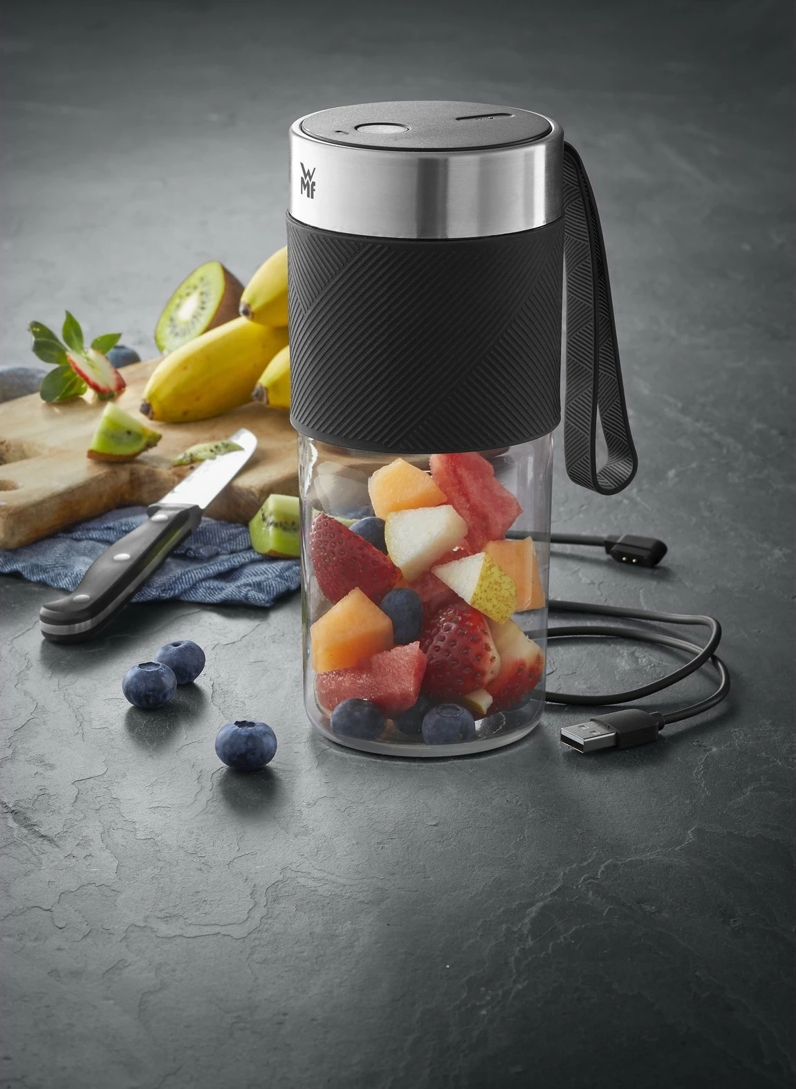 Blender portativ WMF Küchenminis Mix on the Go 300 ml, i zi/inoks
