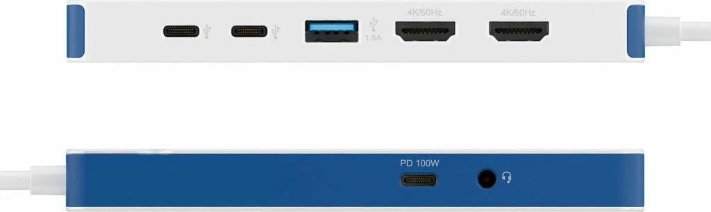 Dock USB-C Hyper HyperDrive Flex HD4103BUGL, 9 porte, Dual 4K HDMI (2x HDMI), Bardhë/Kaltër, 1 copë