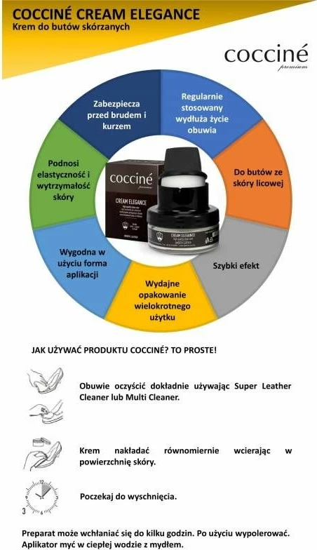 Krem kujdesi për këpucë Coccine Cream Elegance, kafe mesatare
