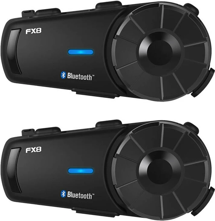 Interkom për motoçikletë Fodsports FX8, set prej 2 copë, i zi