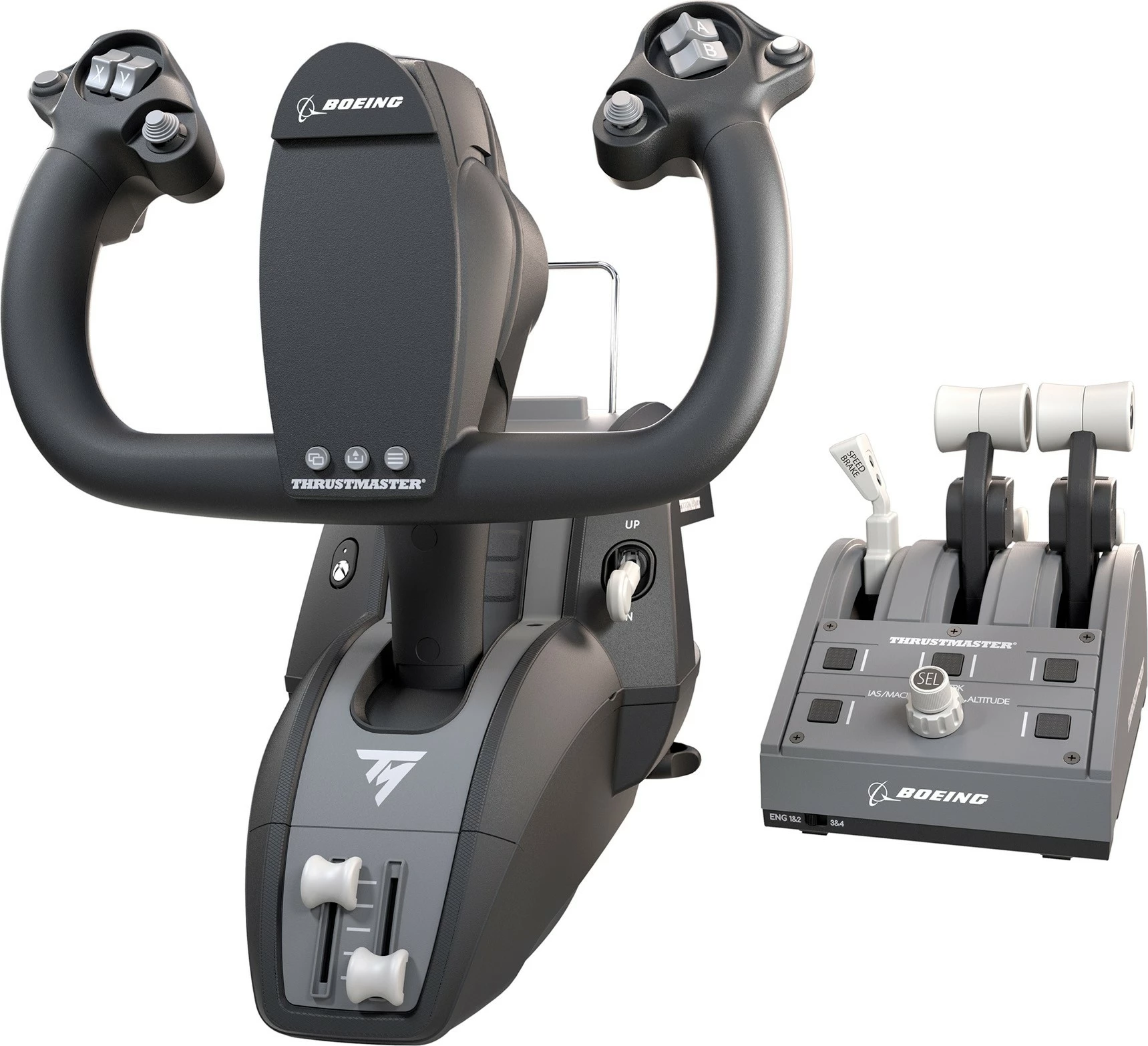 Set yoke dhe throttle Thrustmaster TCA Boeing Edition, me kabllo, zi/gri