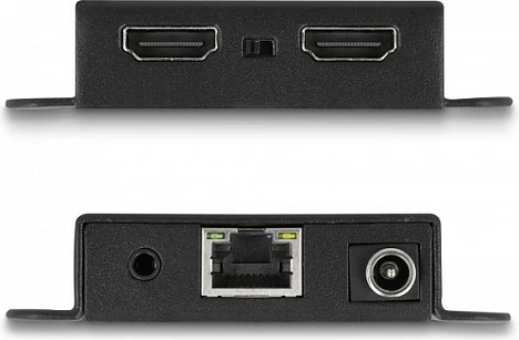 Set zgjatës HDMI DeLOCK, 4K 30Hz, HDMI over Cat6, 70m, PoC, i zi