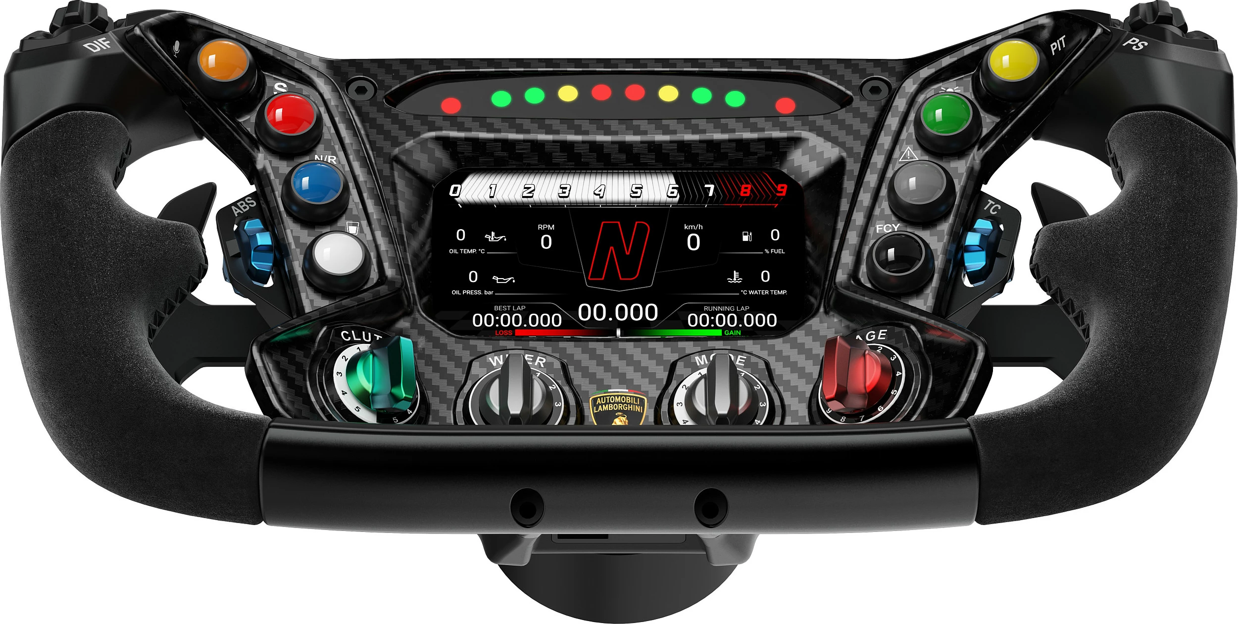 Timoni garash Moza Racing RS070 / SCV12, me ekran dhe LED, i zi