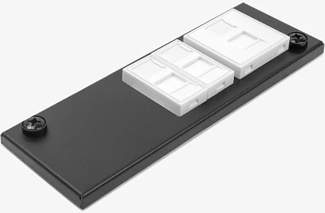 Kuti lidhëse DeLOCK Easy 45, mbajtës modulash për mur/tavolinë, 4 porta (22.5×45 mm) / 2 porta (45×45 mm), metal, e zezë