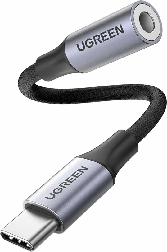 Adapter USB-C në 3.5mm Ugreen 80154, me DAC, 10cm, Gri