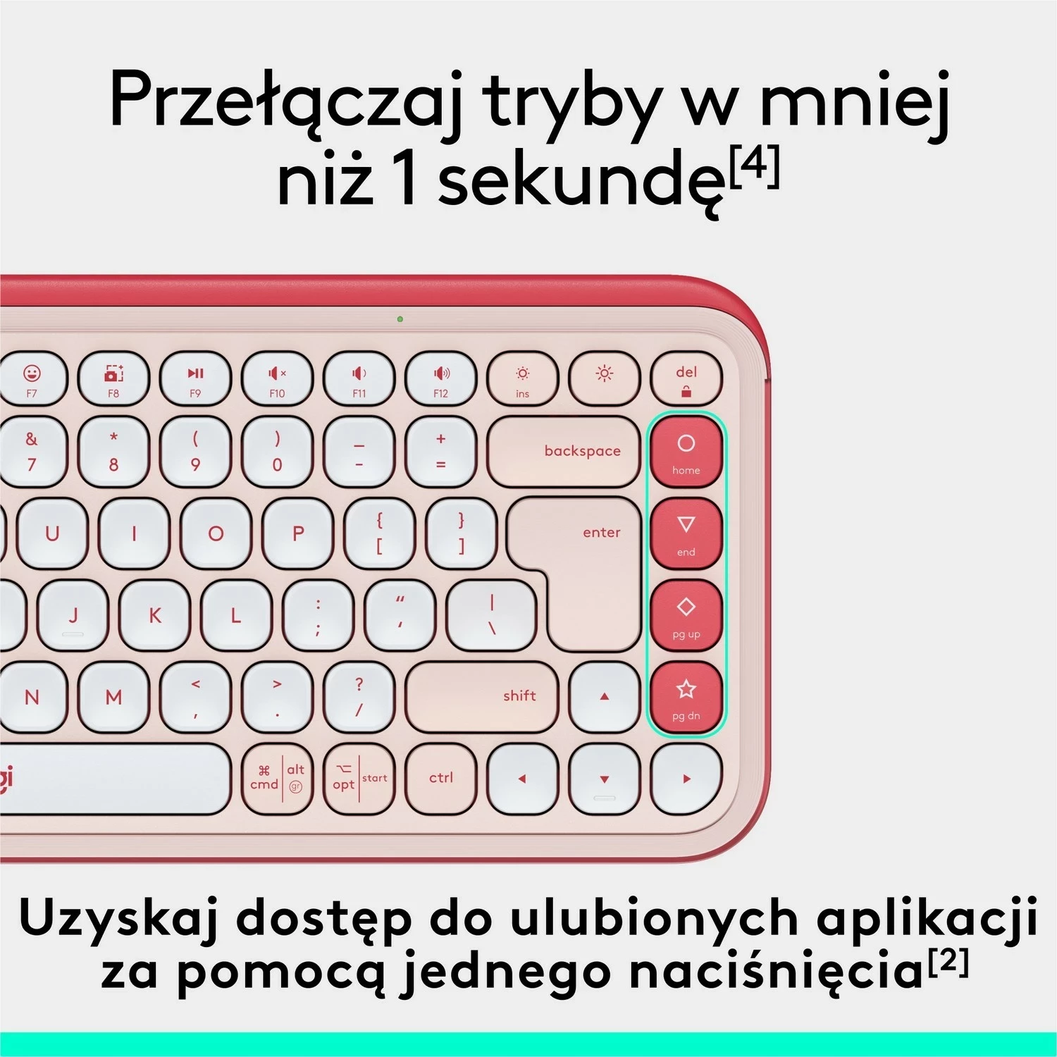 Tastierë Logitech POP ICON Keys, pa kabllo, rozë