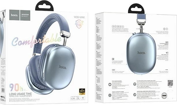 Kufje HOCO W35 Max Joy, Bluetooth 5.3, 800 mAh, sky blue