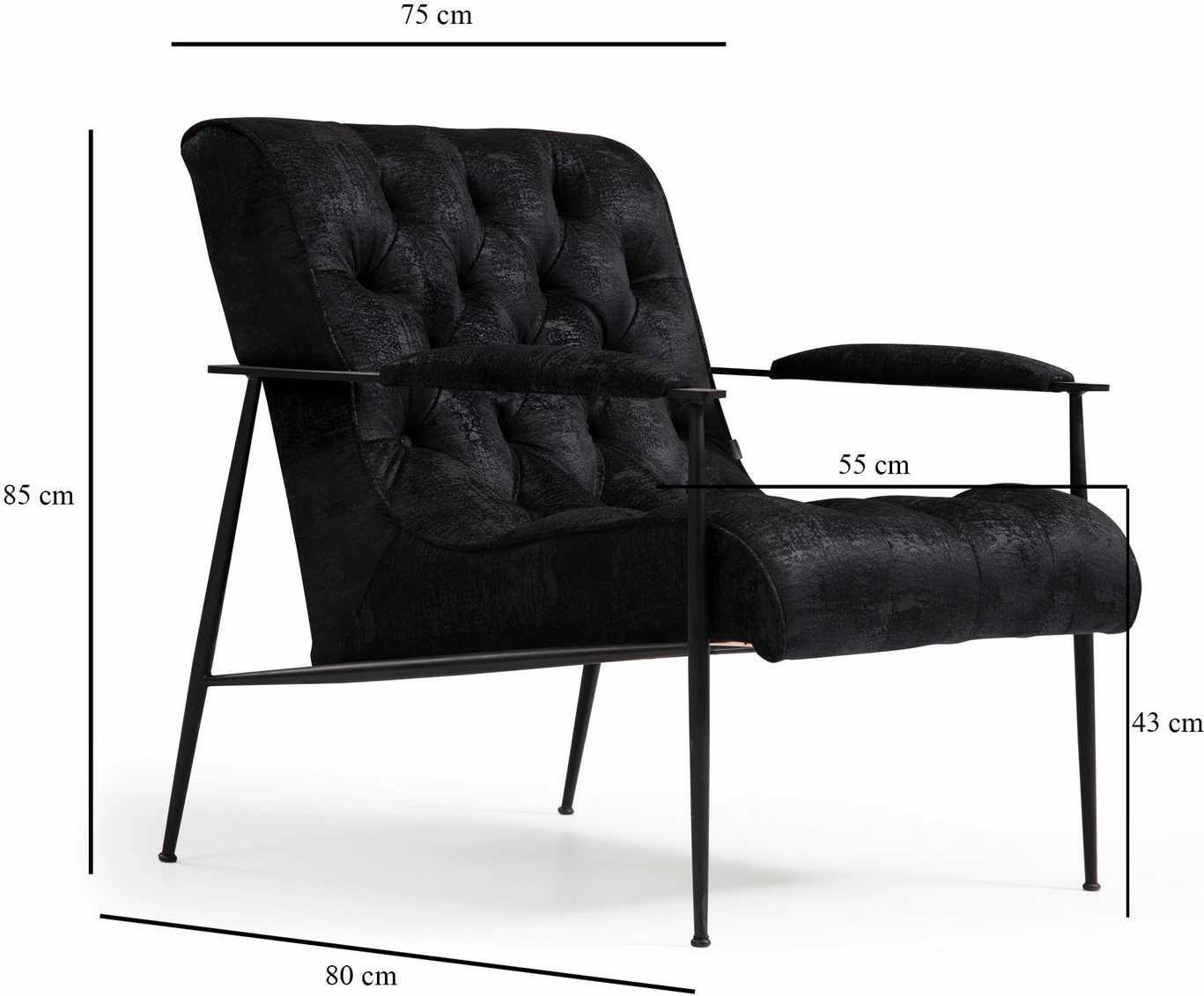 Karrige wing Atelier del Sofa, Matilda, e zezë