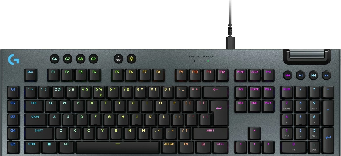Tastierë Logitech G G915 X, Wired, USB, Mekanike, RGB LED, QWERTY, E zezë
