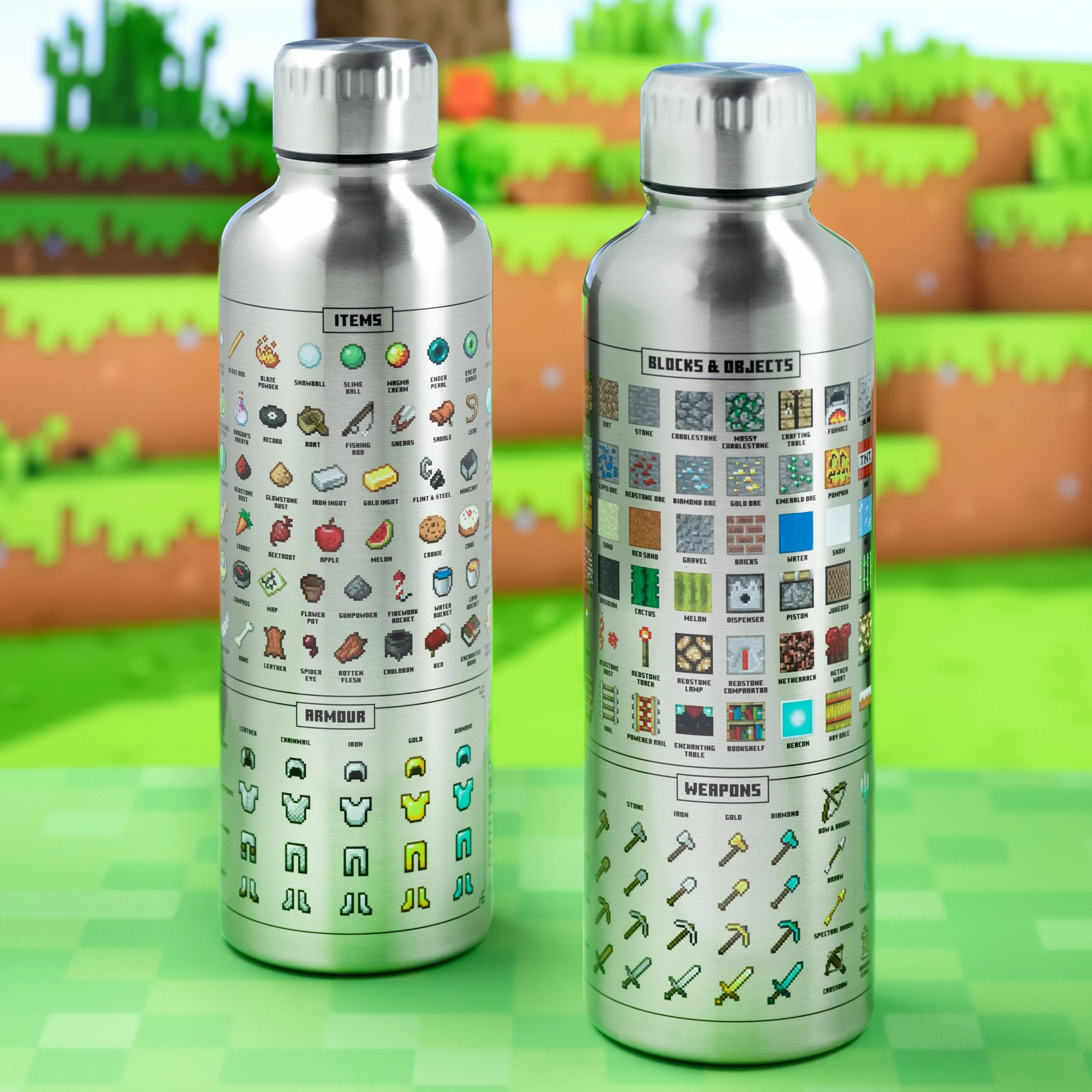 Shishe uji metalike Paladone Minecraft 500 ml, argjend
