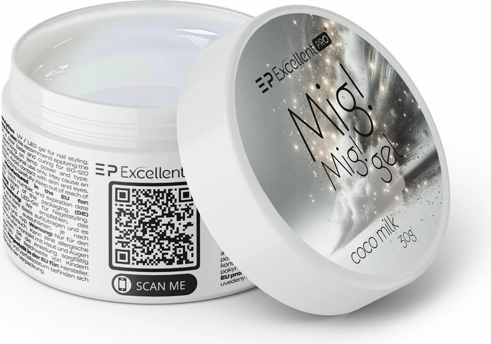 Xhel ndërtues për thonj Excellent PRO Mig! Mig! Building Gel për femra Coco Milk 30g