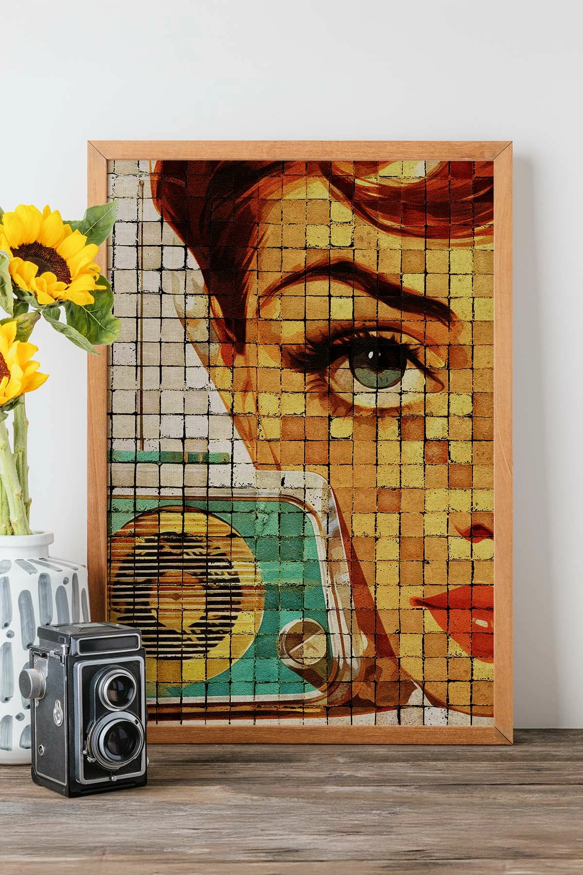 Pikturë dekorative me kornizë, Wallity, Popmosaıc24, shumëngjyrëshe, 33x48cm