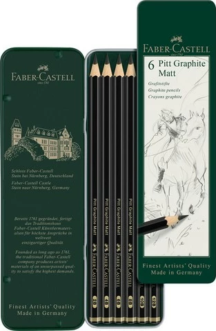 Set lapsa Faber-Castell Pitt Graphite Matt, 5 copë, e zezë
