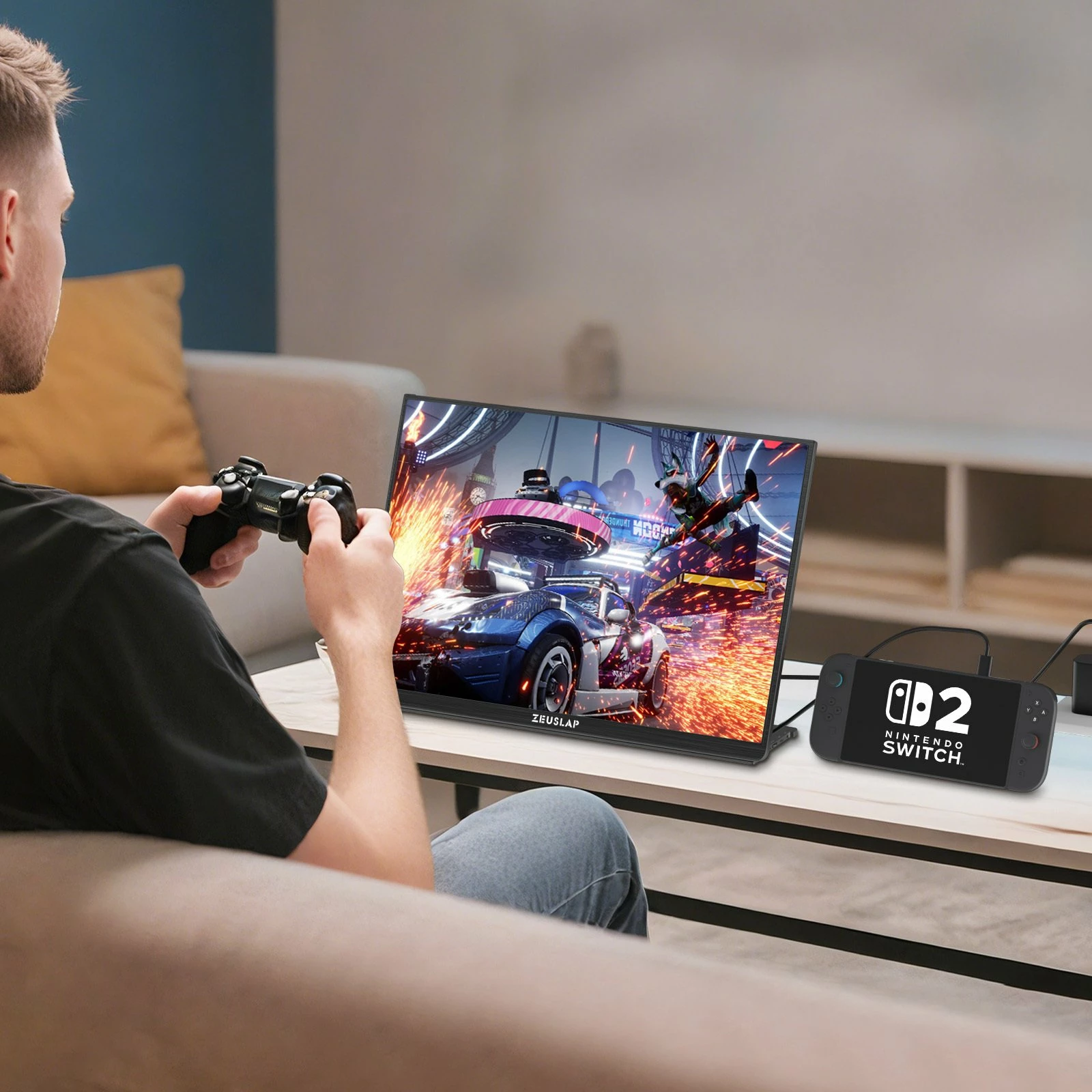 Monitor portativ Zeuslap P16F 16" WQXGA 2560x1600 IPS 240Hz USB-C/Mini HDMI, i zi, set me kabllo dhe karikues