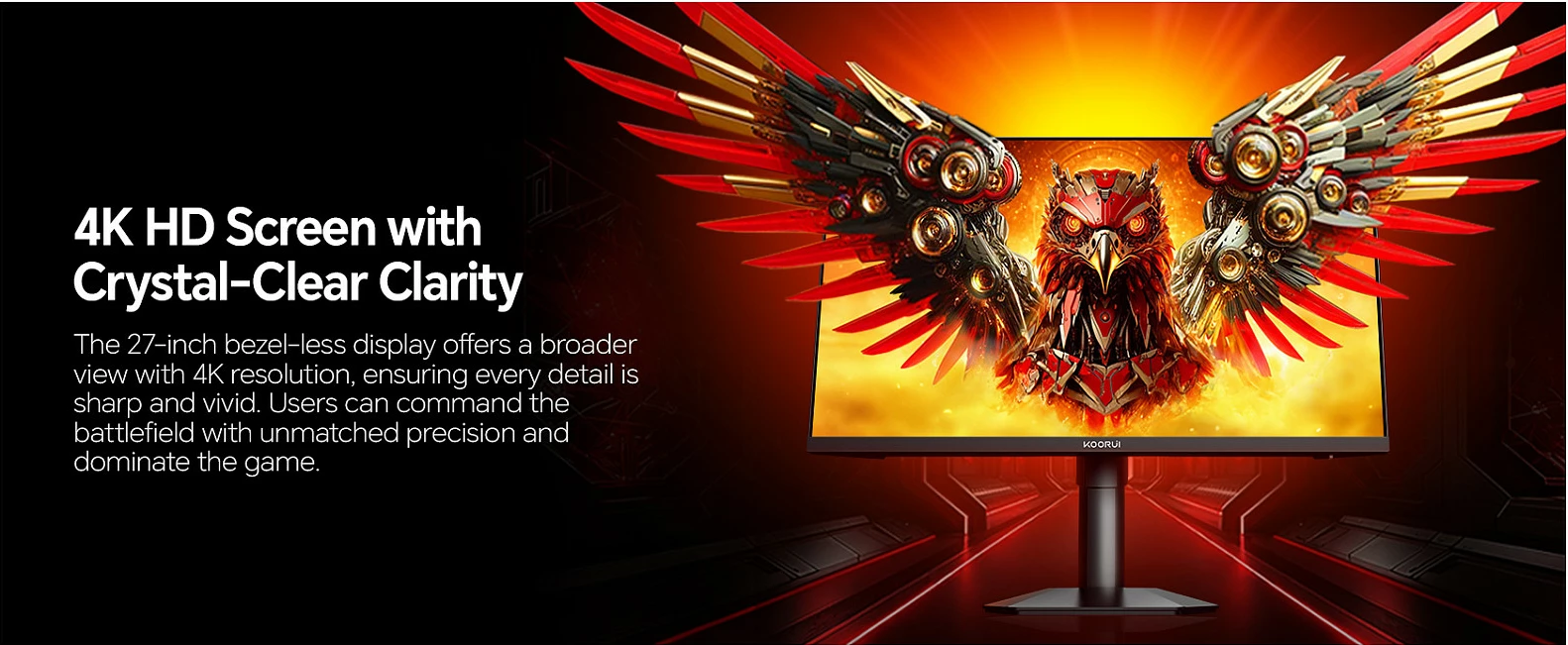 Monitor Koorui G2741L 27" 4K UHD, 1ms, FreeSync Premium, HDR, i zi