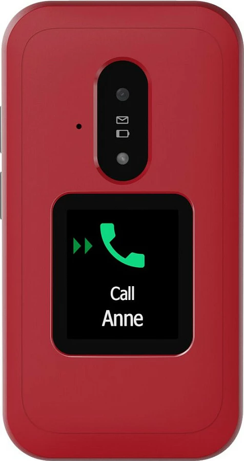 Celular Doro Leva E30, kapak (clamshell), Single SIM, ekran 2.8", bateri 1150 mAh, kuqe/bardhë