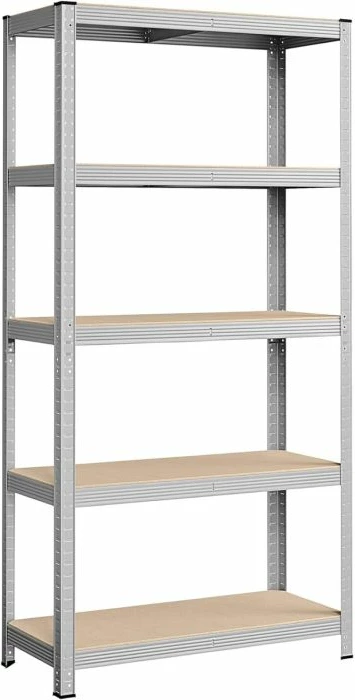 Raft depozitimi metalik SONGMICS GLR40SV 180x90x40 cm, 875 kg, 5 nivele, MDF, i galvanizuar, argjendtë