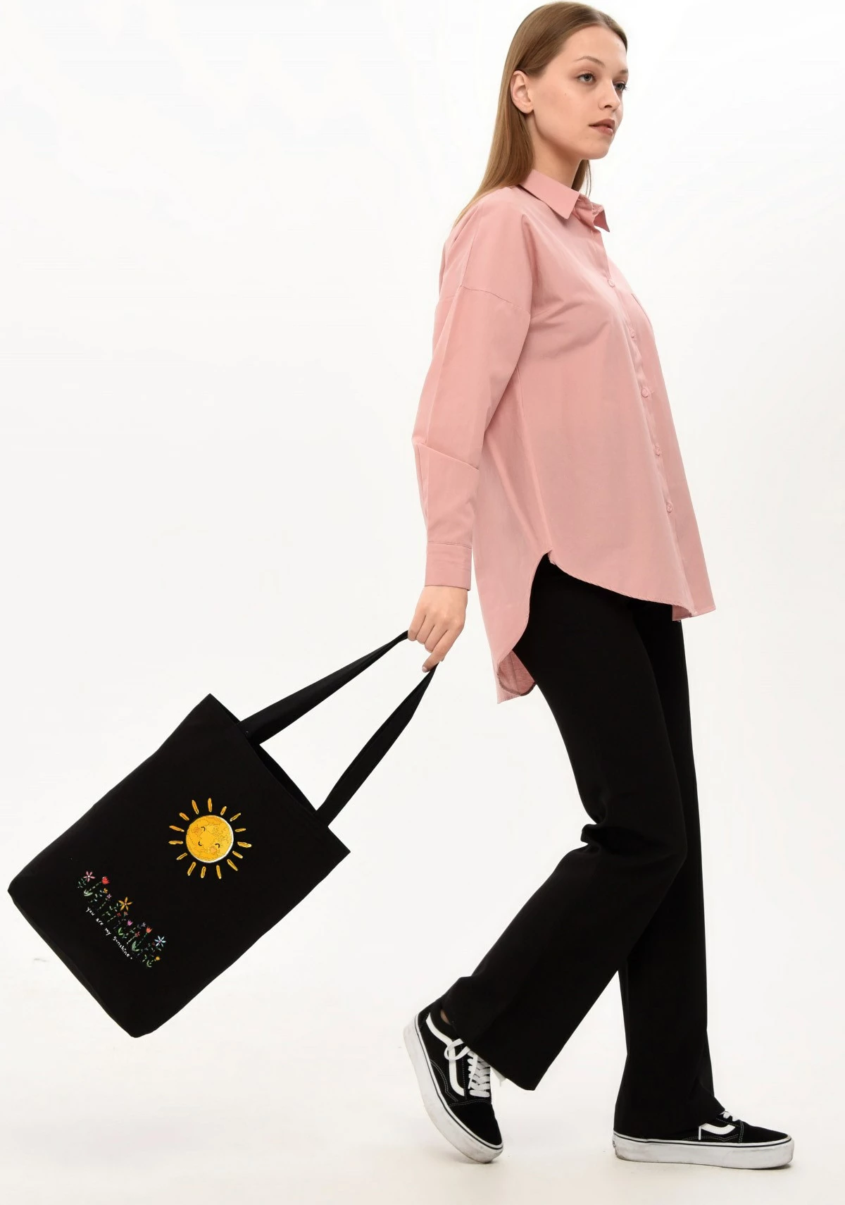 Çantë tote Zoozie Bags, e zezë, 35x40x8 cm, 1502