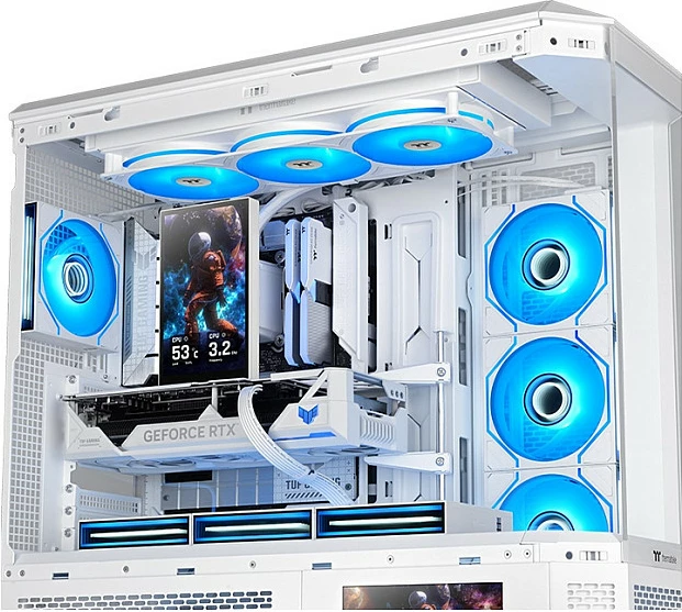 Ftohës lëngshëm AIO për CPU Thermaltake TT ST360 Ultra, 360mm, RGB, ekran 7", i bardhë