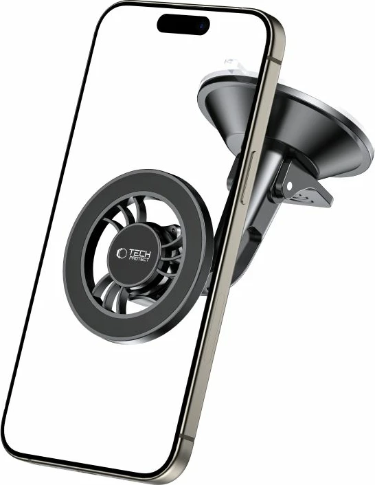 Mbajtës magnetik për veturë Tech-Protect N56, MagSafe, për kokpit ose xham, i zi