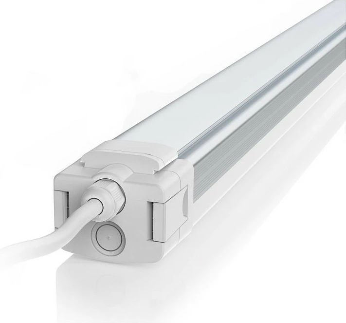 Ndriçues LED tri-proof Synergy21 150cm, tri-color, me sensor PIR, i bardhë