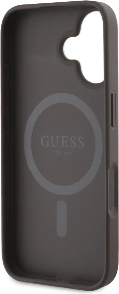 Mbështjellës Guess 4G Ring Classic Logo MagSafe për iPhone 16, Kafe