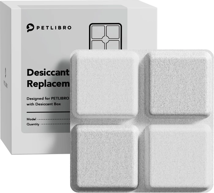 Qese desikanti për dispenser ushqimi Petlibro PL-FD001-31W, 8×8×0.8 cm, kompatibile me PLAF005/PLAF006/PLAF101/PLAF103/PLAF203/PLAF301