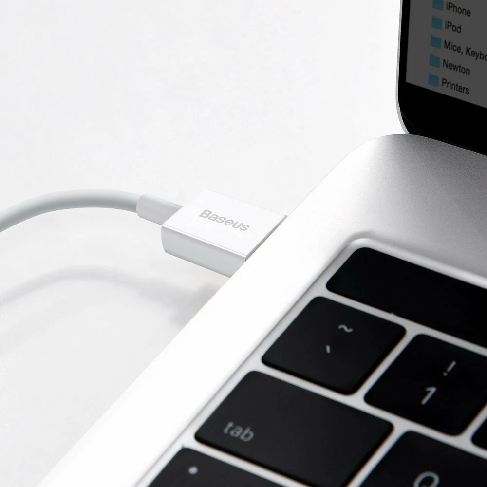 Kabllo Baseus Superior CALYS-A02, USB në Lightning, 1m, 2.4A, Bardhë