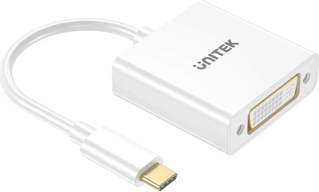 Adapter USB-C në DVI Unitek, 1080P@60Hz, 15cm, bardhë