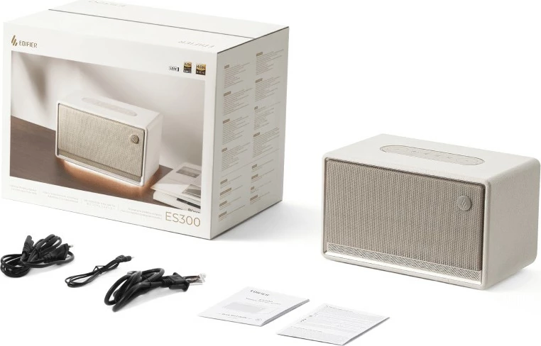 Altoparlant Edifier ES300, 60W, Bluetooth, Wi-Fi, i bardhë