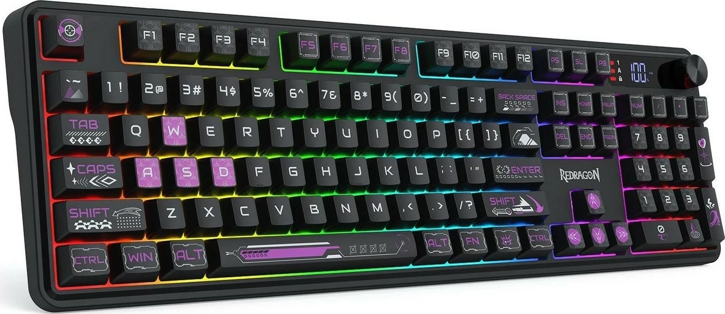 Tastierë gaming Redragon Volcano K526BP-PRO, RGB, wireless/wired, black
